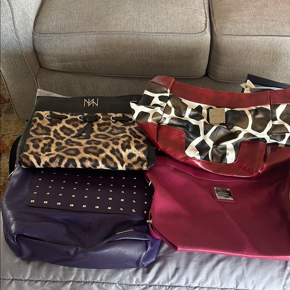 Miche collection Red and Purple Shoulder Bags with Textured Details